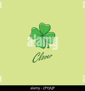 Logo Design Concept of Clover Leave for St. Patrick's, Vector Illustration. Stock Vector