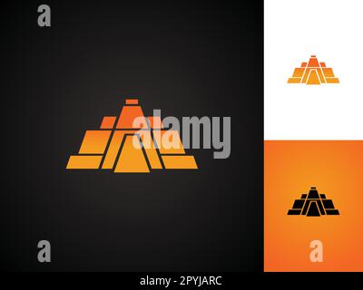 Chichen Itza Mexico, Logo Design Concept. Flat Vector Illustration Design. Stock Vector