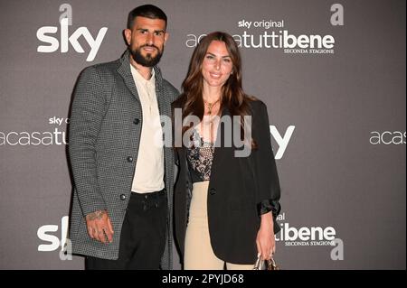 Micol Olivieri And Christian Massella Attend The Premiere Of TV.
