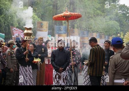 Rituals to celebrate Tulungagung's anniversary (Bersih Nagari) Stock Photo