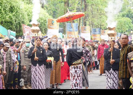 Rituals to celebrate Tulungagung's anniversary (Bersih Nagari) Stock Photo