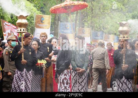 Rituals to celebrate Tulungagung's anniversary (Bersih Nagari) Stock Photo