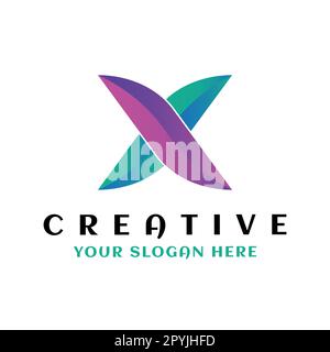 Letter X logo design Template. Initial X letter logo. Usable for Business and Branding Logos. Flat Vector Logo Design Template Element. Stock Vector