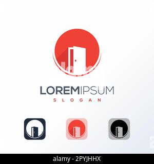 Abstract open door logo for business company. Corporate identity design element. Vector logo design template for business, finance, real estate, prope Stock Vector
