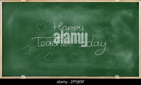 Happy Teacher's Day is written on the board Stock Photo