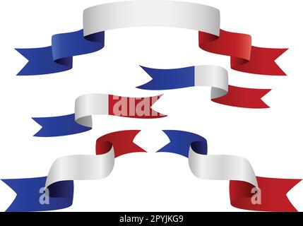 Set of France insignia in different shape of ribbons Stock Vector