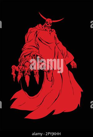 Illustration of a demon or devil figure Stock Vector