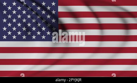 USA Flag Waving in Honor of Memorial Day and Independence Day Stock Photo
