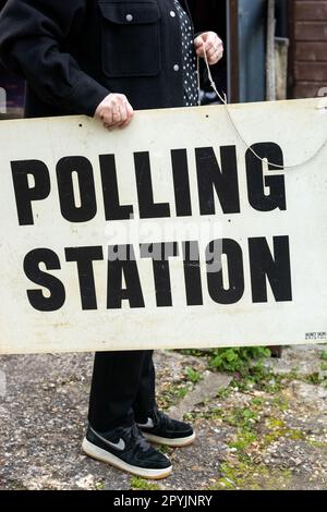 Brentwood, UK. 04th May, 2023. A polling station is preppared ahead of the local elctions in Brentwood Essex Credit: Ian Davidson/Alamy Live News Stock Photo