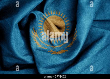 Flag texture on the silk background Stock Photo