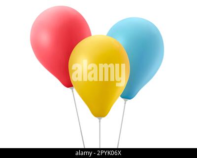 multicolored balloons on a on white background Stock Photo