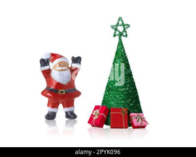 Christmas decorations on white background Stock Photo
