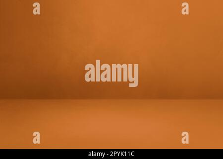 Empty orange brown concrete interior background Stock Photo