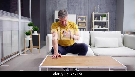 Portrait Of A Young Man Suffering Stock Photo