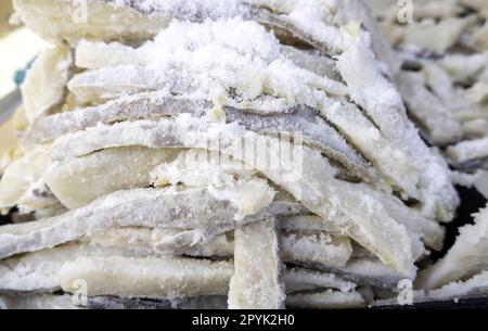 Dried cod in a market Stock Photo