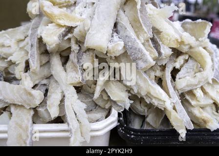Dried cod in a market Stock Photo