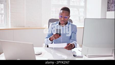 Remote Check Deposit Stock Photo