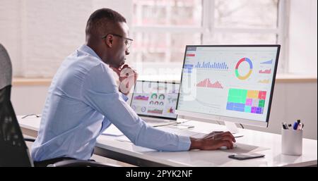 Electronic Invoice Accountant Software On Computer Stock Photo