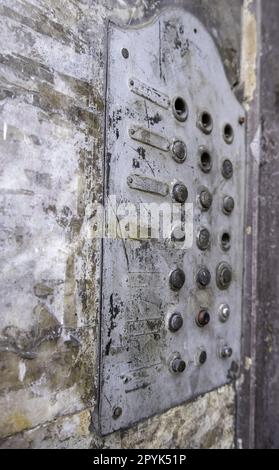 Old intercom in the city Stock Photo