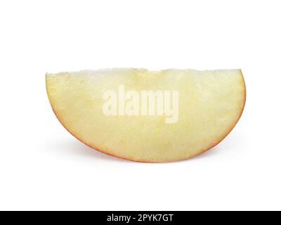 Fresh apples cut into pieces on white background Stock Photo