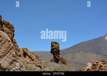 Roque Cinchado rocks in the national park overlooking Mount Teide Stock Photo