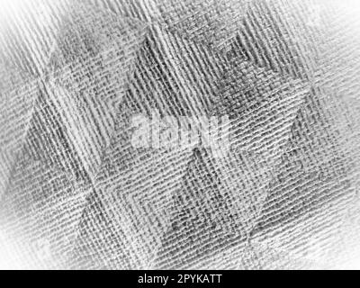Geometric abstract background from triangles, squares and lines. Three-dimensional bulge. Volume and bend of the diagonally foam. Black and white monochrome photo with gradient and texture. Vignette Stock Photo