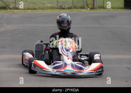 Kart Racing Eastern Creek, Sydney, NSW Stock Photo