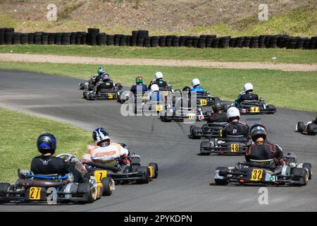 Kart Racing Eastern Creek, Sydney, NSW Stock Photo