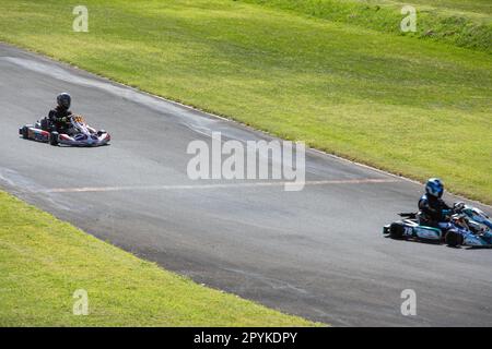 Kart Racing Eastern Creek, Sydney, NSW Stock Photo