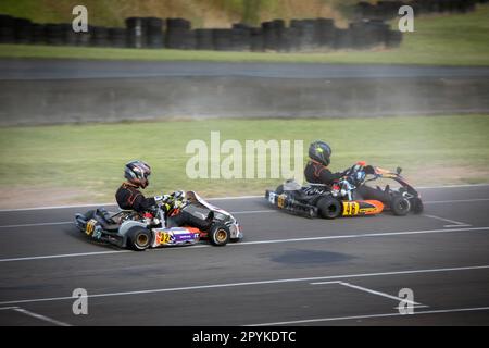 Kart Racing Eastern Creek, Sydney, NSW Stock Photo