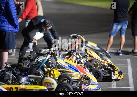 Kart Racing Eastern Creek, Sydney, NSW Stock Photo