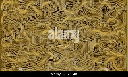Twisted and gold grid vector background Stock Vector