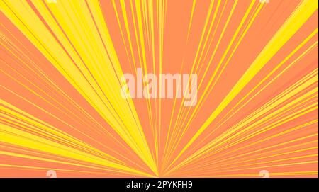 Orange radial lines abstract vector background Stock Vector