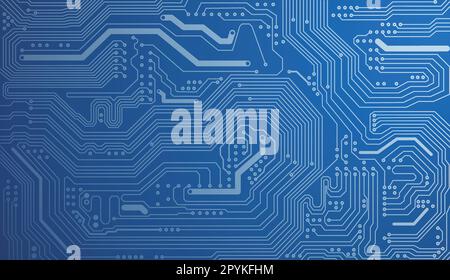 A blue background of circuits and technology Stock Vector