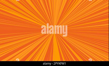 Orange radial lines abstract vector background Stock Vector