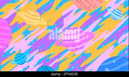 Colorful abstract cosmic planet background Stock Vector