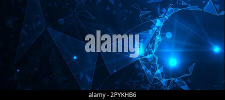 Abstract Artificial intelligence. Cloud computing. Machine learning. Technology web background. Virtual concept futuristic background Stock Vector