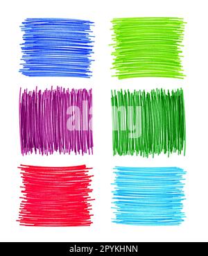 Abstract color drawn elements for design on white background Stock Photo