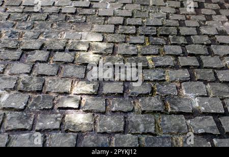 Volcanic stone slabs floor, for natural background. Stock Photo