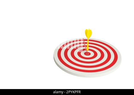 Dart target with arrows isolated on white background. Clipping path Stock Photo