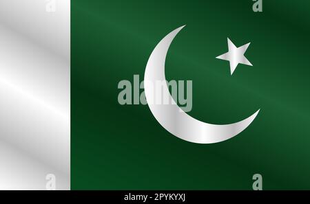 Pakistan flag in vector and shiny Stock Vector