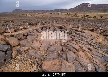 petroglyph, Aït Ouazik rock deposit, late Neolithic, Morocco, Africa Stock Photo