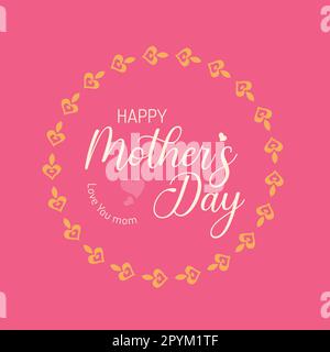 Floral Mother's Day social media post design template Stock Vector