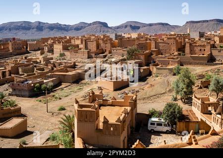 panoramic of the village, Nkob, marruecos, norte de Africa Stock Photo