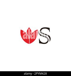 Letter S flower, lines geometric symbol simple logo vector Stock Vector
