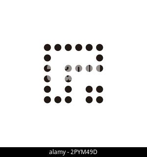 Letter r circles, windows geometric symbol simple logo vector Stock Vector