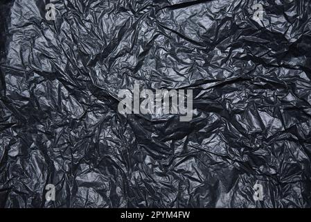 Plastic wrap texture. Crumpled polyethylene packing texture background. Texture of a plastic pack. Stock Photo