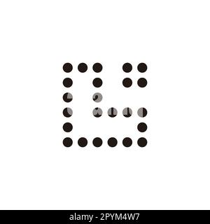 Letter L window, circles geometric symbol simple logo vector Stock Vector