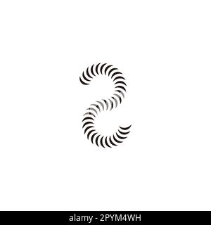 Number 2 pipe, technology geometric symbol simple logo vector Stock Vector