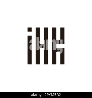 Letter i, H and K square, rectangles geometric symbol simple logo vector Stock Vector